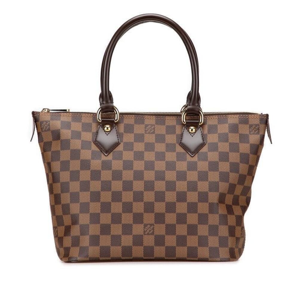 Louis Vuitton Damier Ebene Saleya PM Handbag Brown